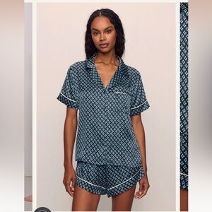 Eberjey Inez Washable Silk Printed Short PJ Set